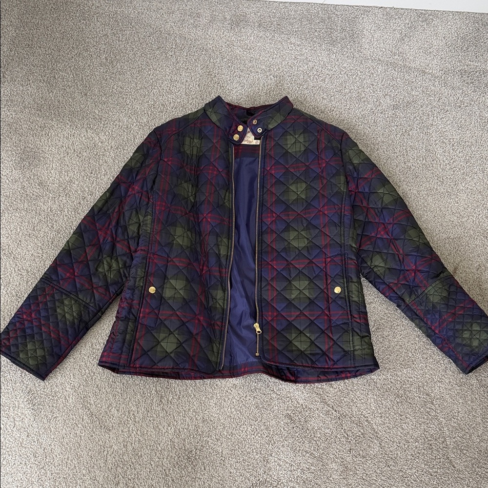 Faded Glory Women's Quilted Utility Jacket - Green and Purple